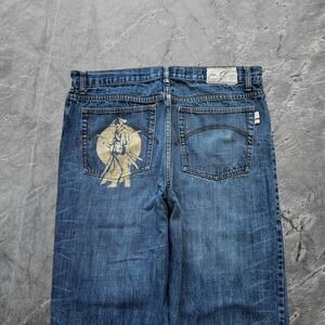 Baggy Wide Leg Indigo 30 Southpole Style Y2K Skater Vintage Surf Jeans 38x33